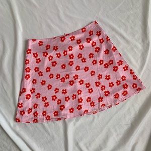 Princess Polly pink flower skirt